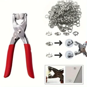 كماشة معدنية مع 100 زر