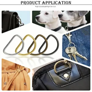 4 Pcs Anneau en D en métal  Gold