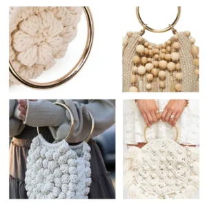 2 Pcs Poignée de sac en métal en forme O