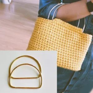 2 Pcs Poignée de sac en métal en forme D