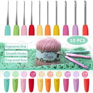 10 Crochets Ergonomiques (0,5 mm à 2,75 mm)